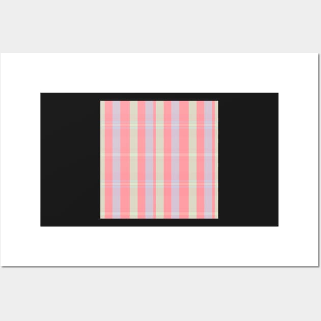 Pastel Aesthetic Artair 1 Hand Drawn Textured Plaid Pattern Wall Art by GenAumonier